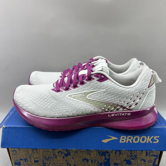 Brooks Levitate 5 Running Shoes Women Size 9.5 Gray Purple Comfort Low Sneakers - Picture 3 of 9